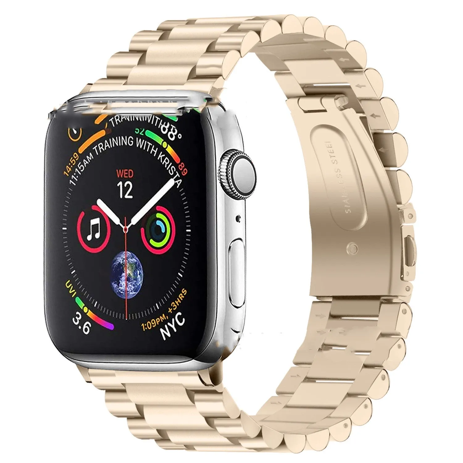 Stainless steel watch band for IOS