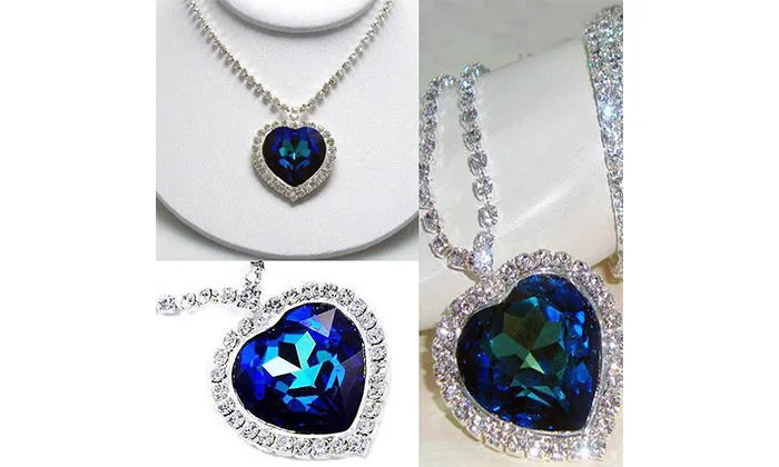 Swarovski Elements 'Heart of the Ocean' Titanic Necklace