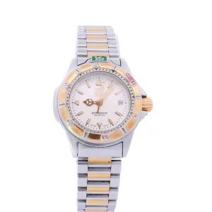 Tag Heuer 4000 Yellow Gold and Stainless Steel 28mm White Stick Dial Watch | Ref# WF1420