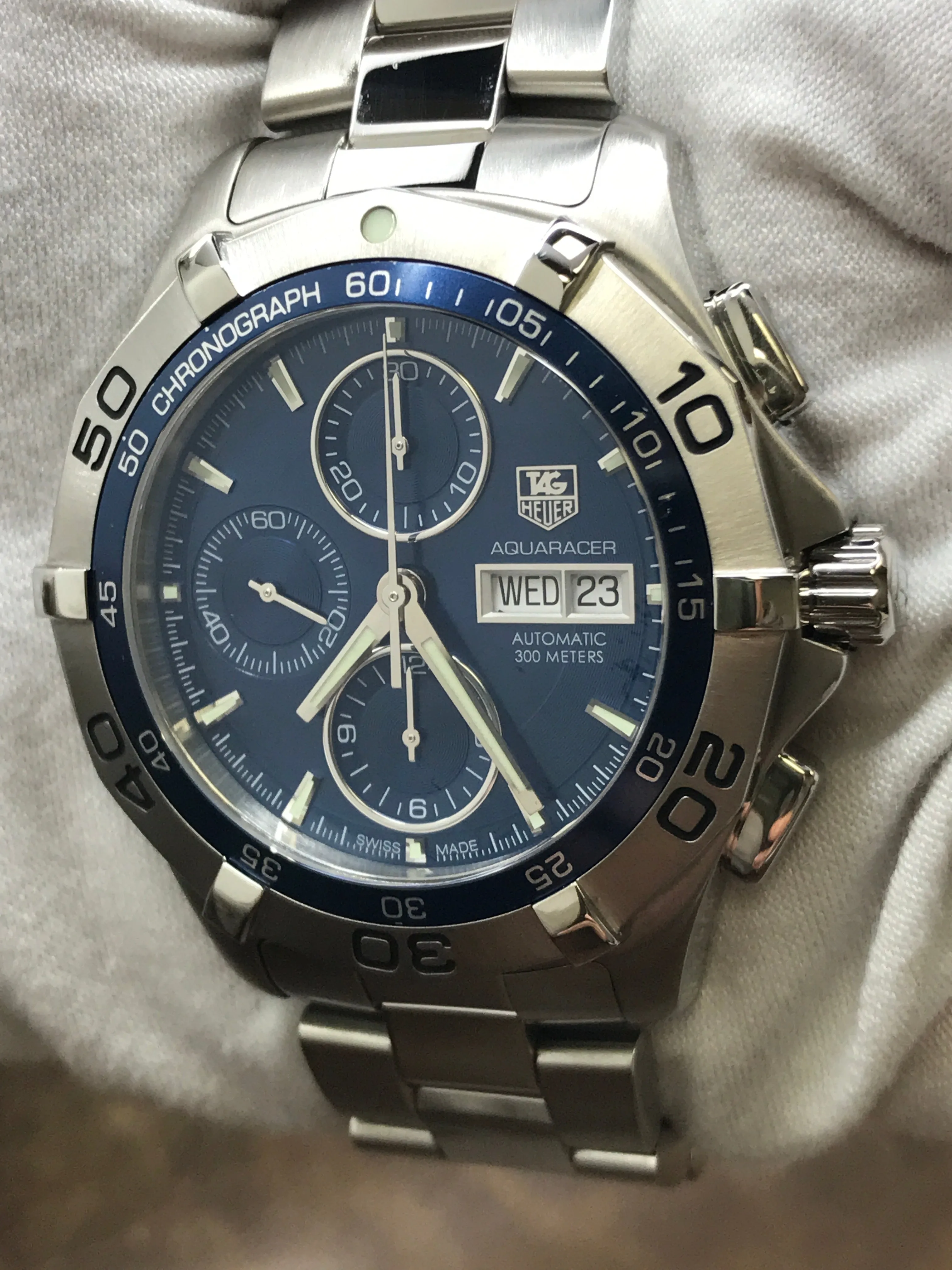 TAG Heuer Aquaracer Chronograph CAF2012 Blue Dial Automatic Men's Watch