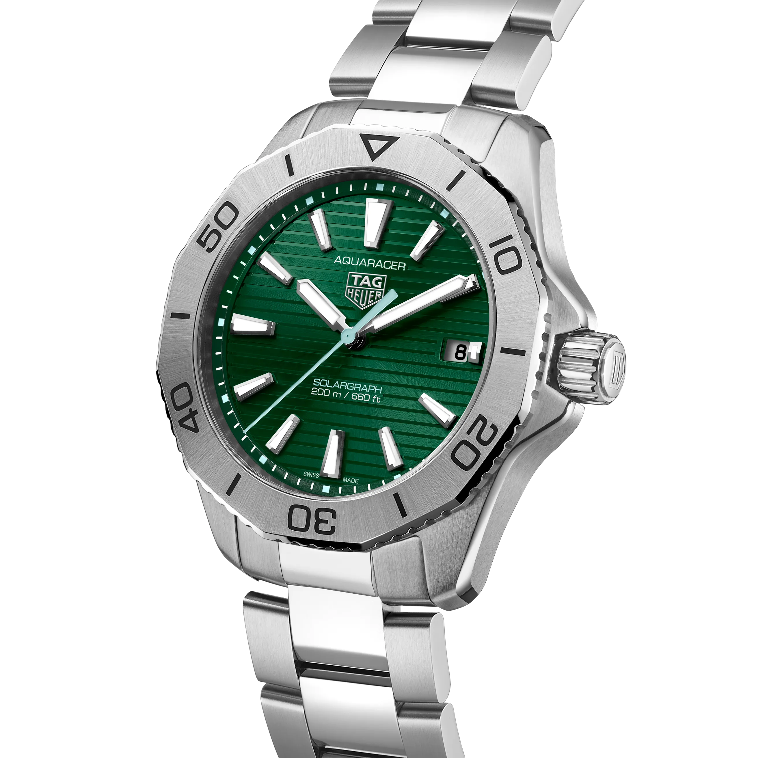 TAG Heuer Aquaracer Professional 200 Solargraph Watch with Green Dial
