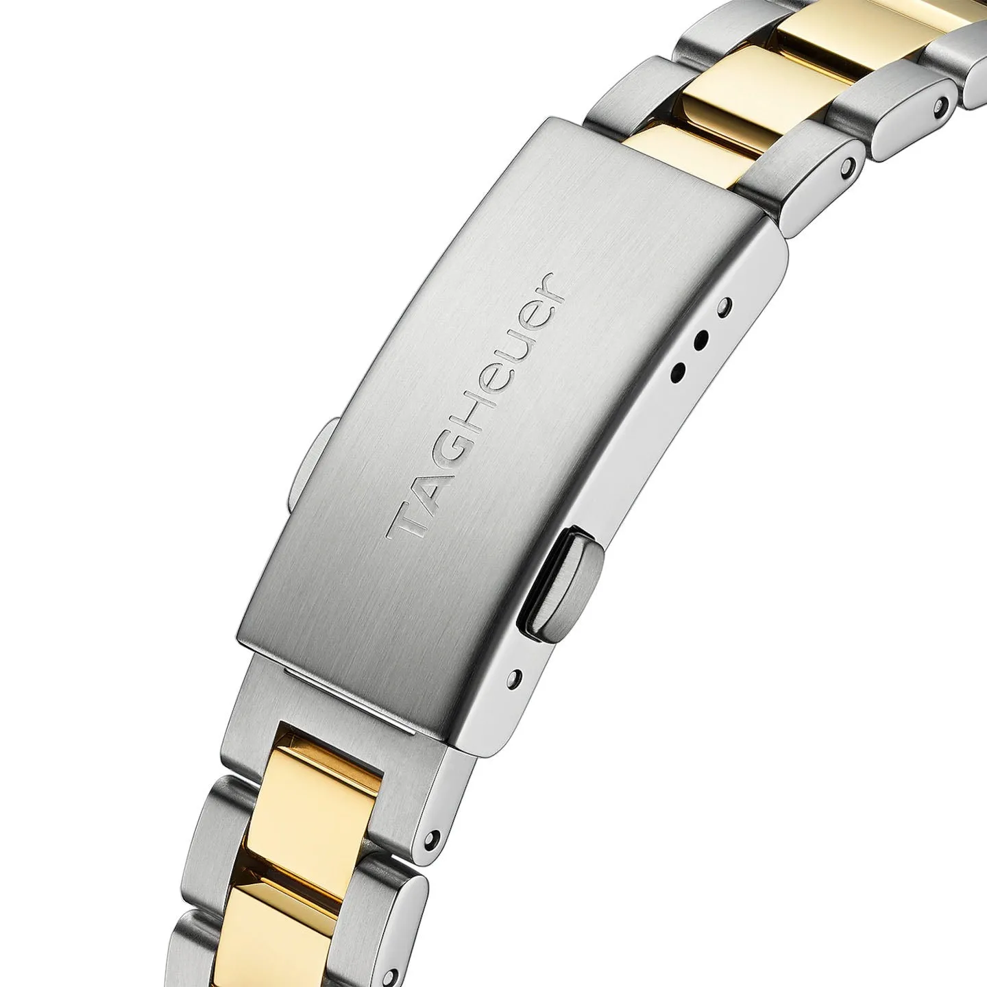 TAG Heuer Ladies' Aquaracer 27mm Quartz Stainless Steel and Yellow Gold Mother-of-Pearl Dial Watch with Diamond Accents