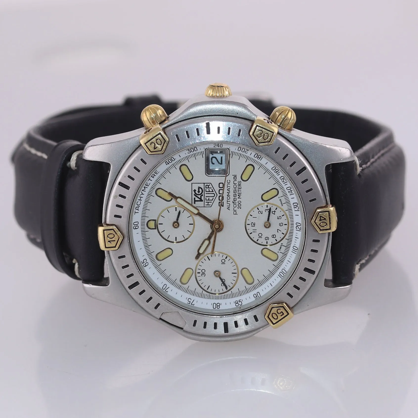 Tag Heuer Professional 2000 Automatic Chronograph Steel Gold Tone 165.806 Watch