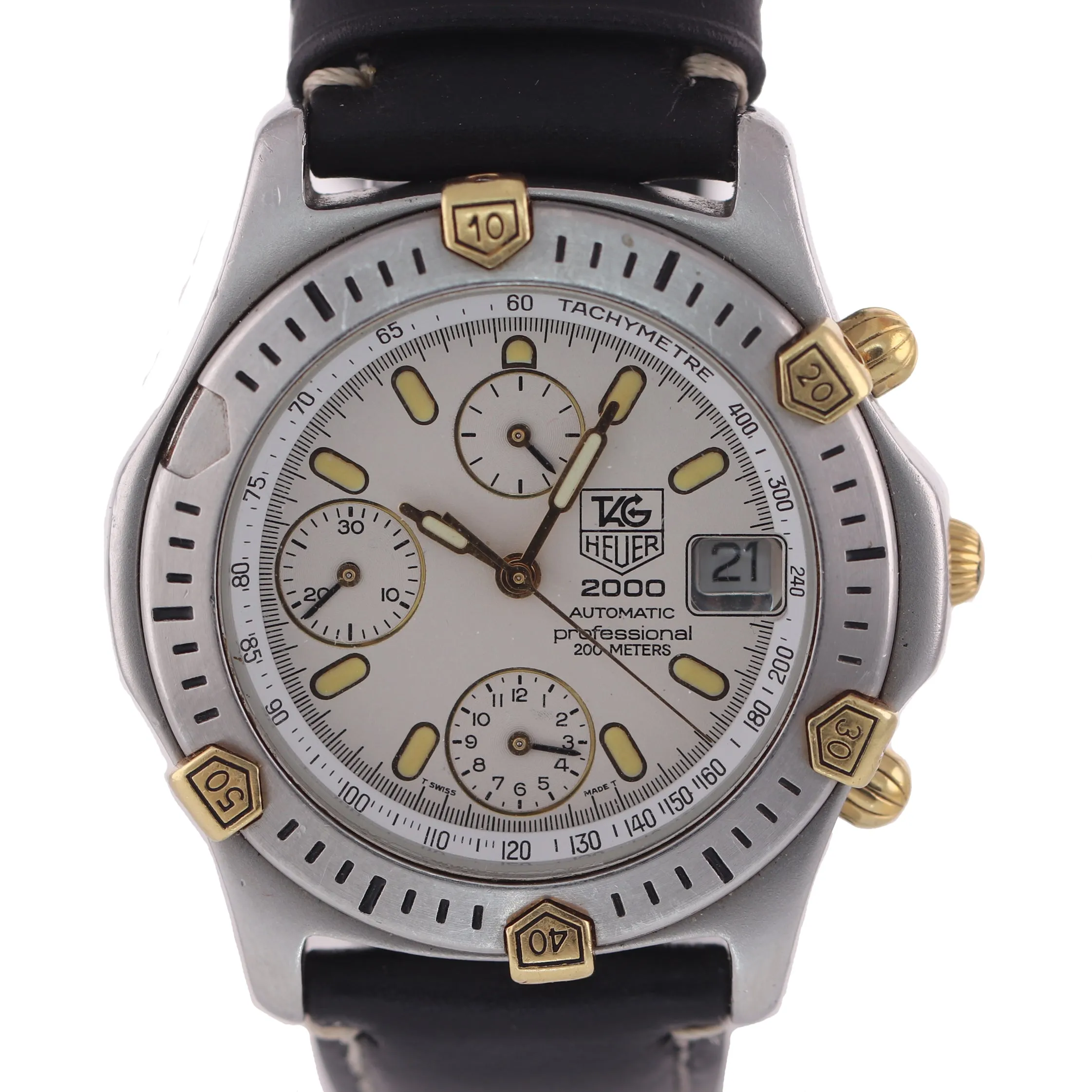 Tag Heuer Professional 2000 Automatic Chronograph Steel Gold Tone 165.806 Watch