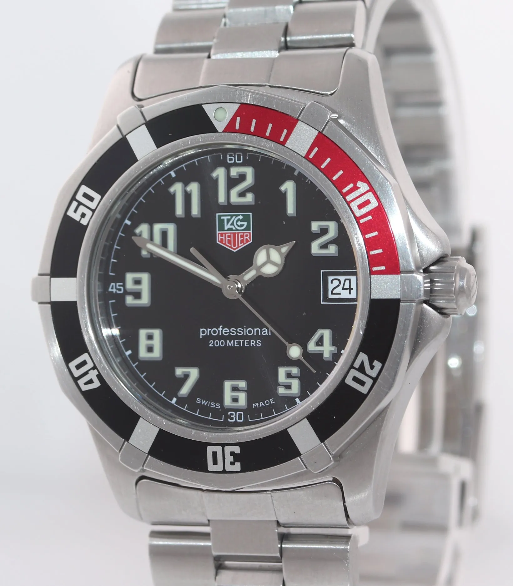 Tag Heuer Professional 37mm White Steel Red Coke Quartz Watch WM1111.BA0317