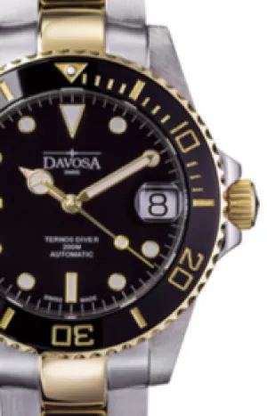 Ternos Medium Automatic 200m Swiss-Made Black Gold Men's Diver Watch 16619750