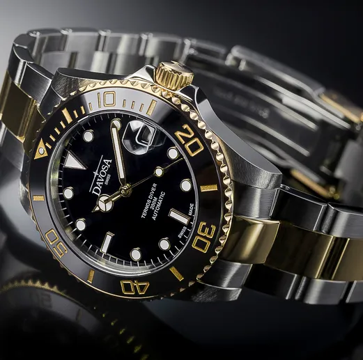 Ternos Medium Automatic 200m Swiss-Made Black Gold Men's Diver Watch 16619750