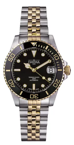 Ternos Medium Automatic Swiss-Made Black Gold Diver Watch 16619705