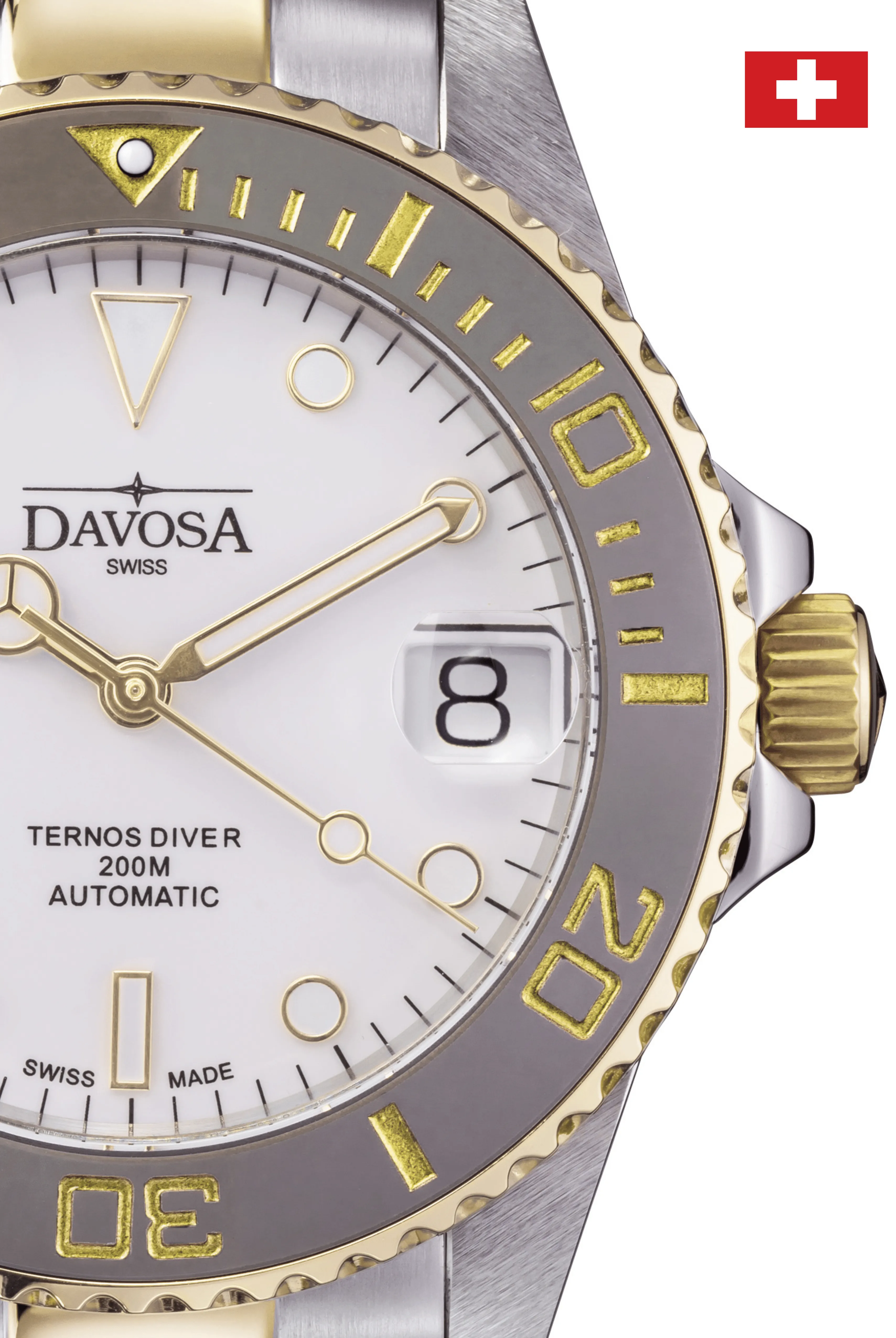Ternos Medium Automatic Swiss-Made White Gold Diver Watch 16619720 OUTLET