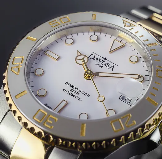 Ternos Medium Automatic Swiss-Made White Gold Diver Watch 16619720 OUTLET