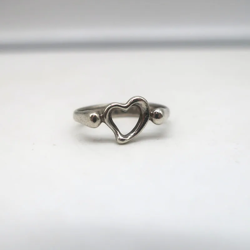 Tiffany & Co. Elsa Peretti Open Heart Ring Sterling Silver Size 5