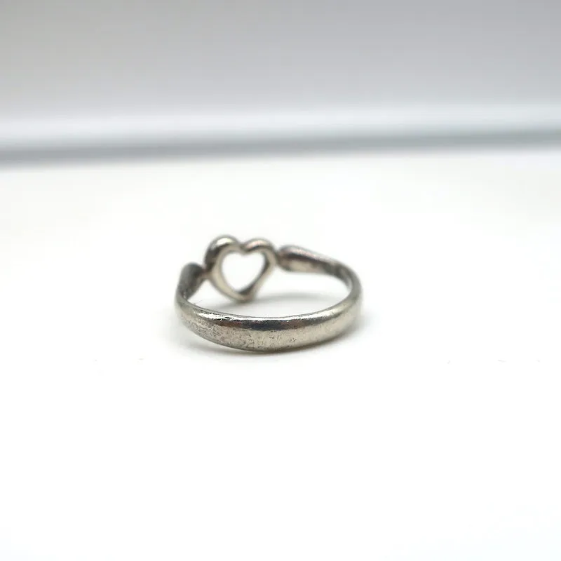 Tiffany & Co. Elsa Peretti Open Heart Ring Sterling Silver Size 5
