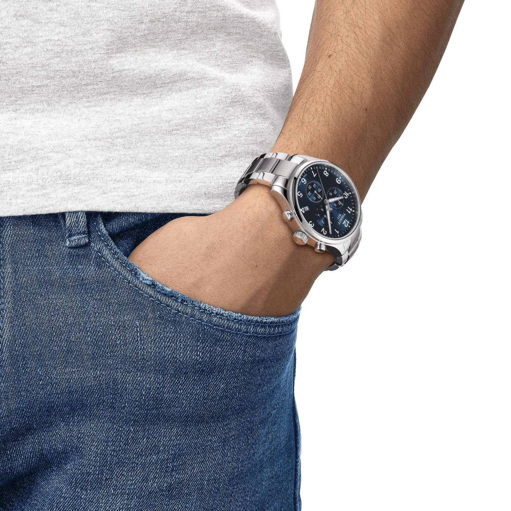 Tissot Chrono XL Classic Mens Stainless Steel Blue Dial Watch