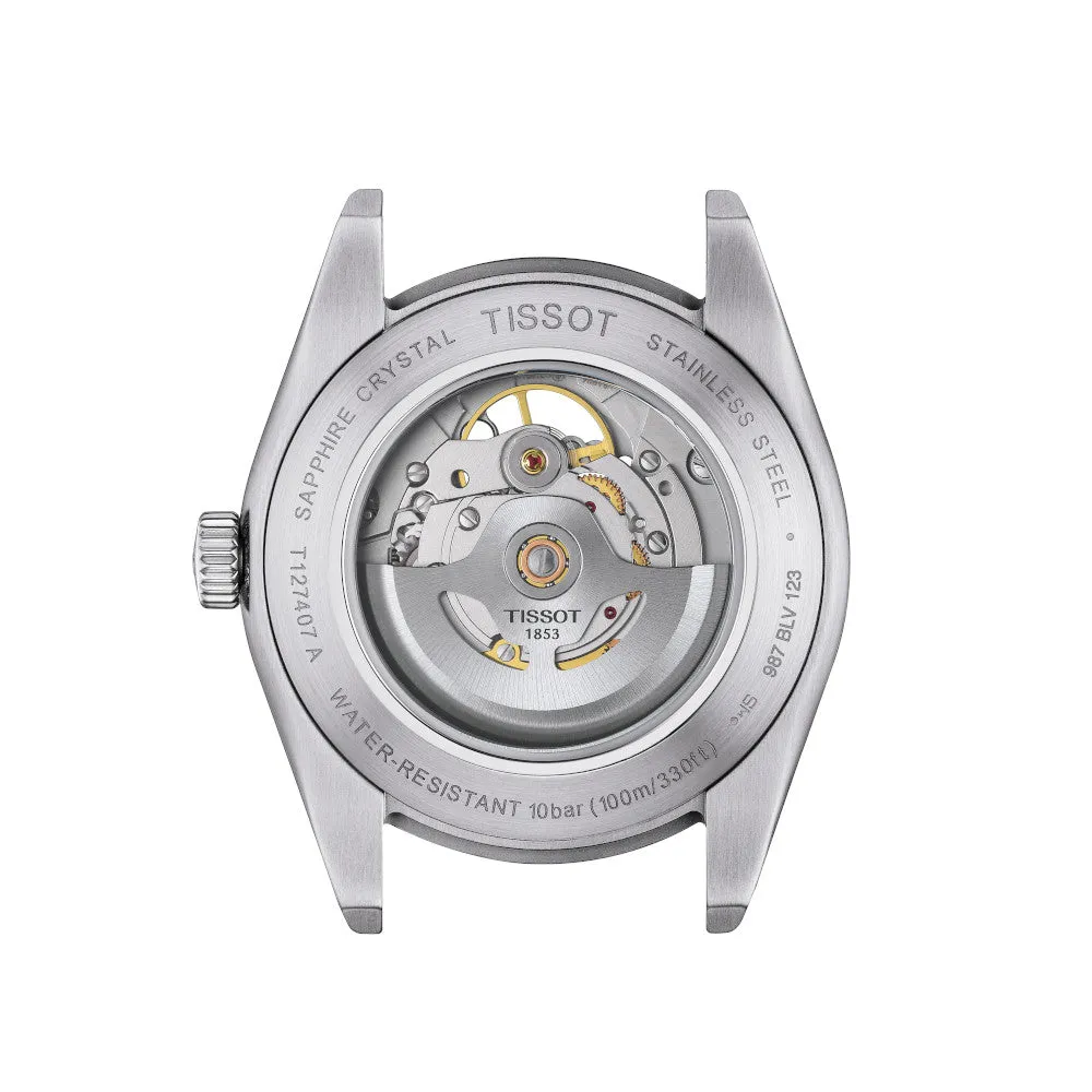 Tissot Gentleman Powermatic 80 Open Heart Stainless Steel Rhodium Dial Watch