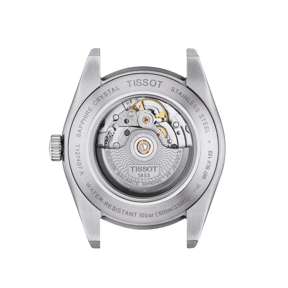 Tissot Powermatic 80 Silicium Mens Stainless Steel Black Dial Watch