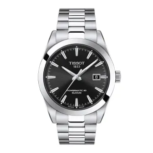 Tissot Powermatic 80 Silicium Mens Stainless Steel Black Dial Watch