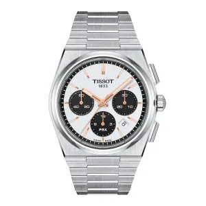 Tissot PRX Automatic Chronograph Mens Stainless Steel White Dial Watch