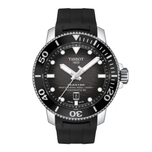 Tissot Seastar 2000 Professional Powermatic 80 Mens Stainless Steel Black Dial Black Rubber Strap