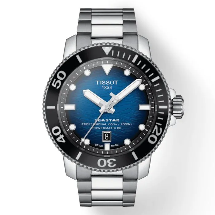 Tissot Seastar 2000 Professional Powermatic 80 Mens Stainless Steel Blue Dial Watch