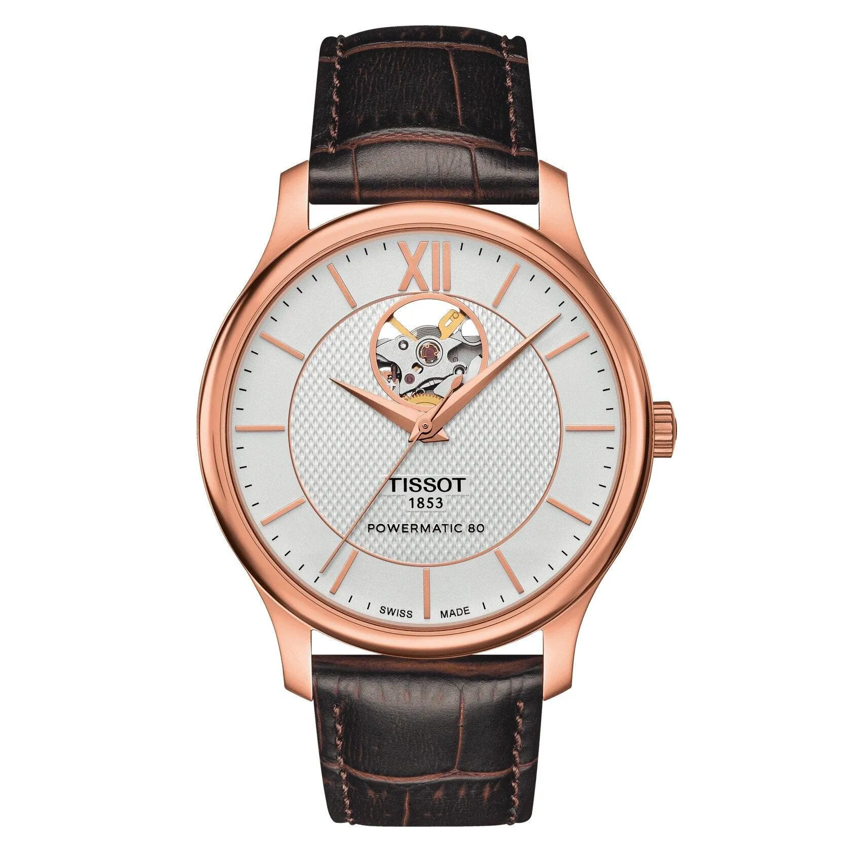 Tissot Tradition Powermatic 80 Open Heart Automatic Men's Watch T0639073603800
