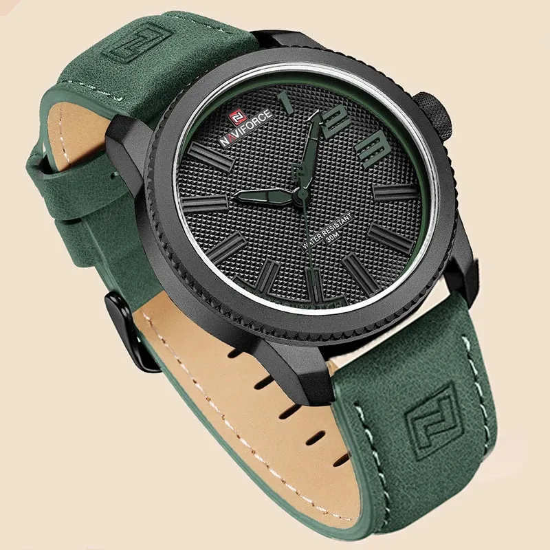 Tough Tactical Men's Leather Watch