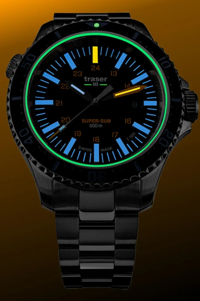 Traser P67 Super-Sub 500 Meter T100 TRITIUM Professional Dive Watch, 109372