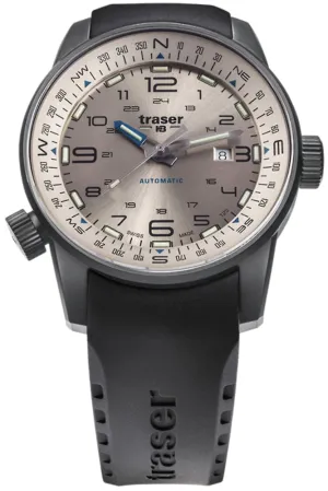 Traser P68 Pathfinder Automatic Tritium Watch, Beige Dial, Rubber Dive Strap, 110455