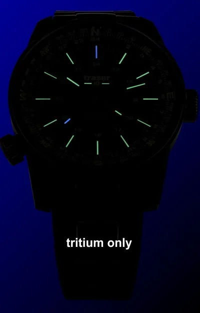 Traser P68 Pathfinder GMT Tritium Watch, Green Dial with Black Steel Bracelet 109525