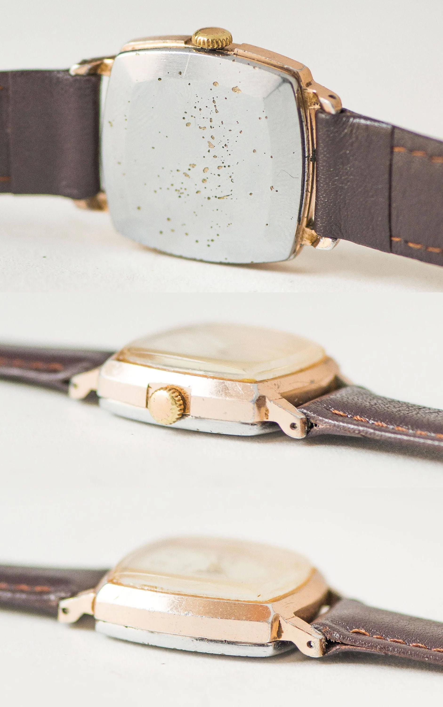 Ultra rare women watch Ljuks Lux, square women's watch Soviet, minimalist watch, gold shade classical watch gift, new premium leather strap