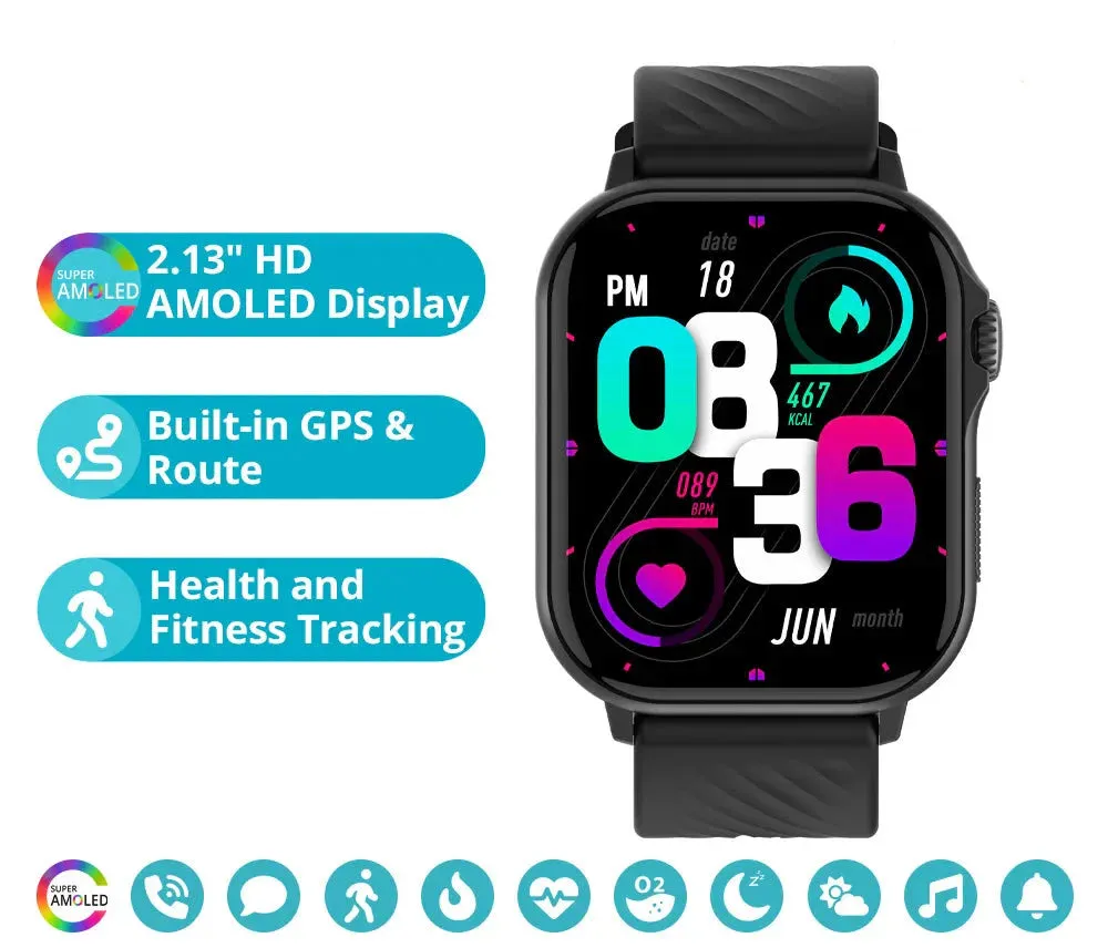 Unisex 2.13 Inch Amoled Gps Smartwatch