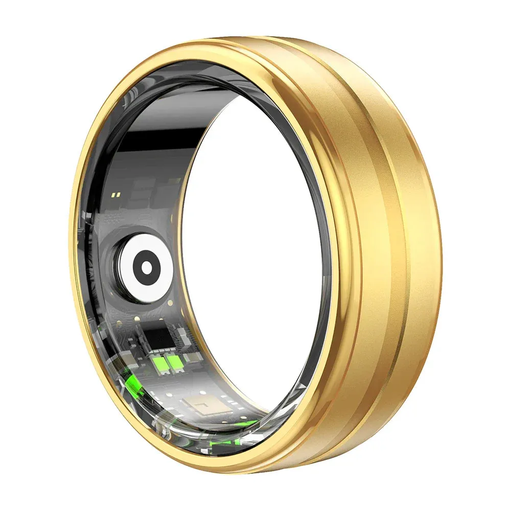 Unisex Smart Ring With Heart Rate & Blood Oxygen Monitor Ip68 Waterproof