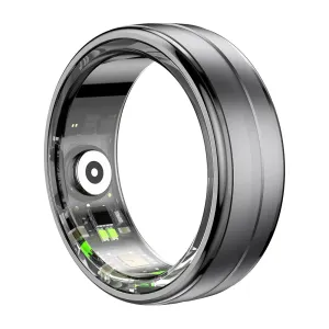 Unisex Smart Ring With Heart Rate & Blood Oxygen Monitor Ip68 Waterproof