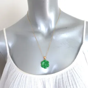 VEERT Enamel Flower Pendant Necklace Green 18k Gold-Plated