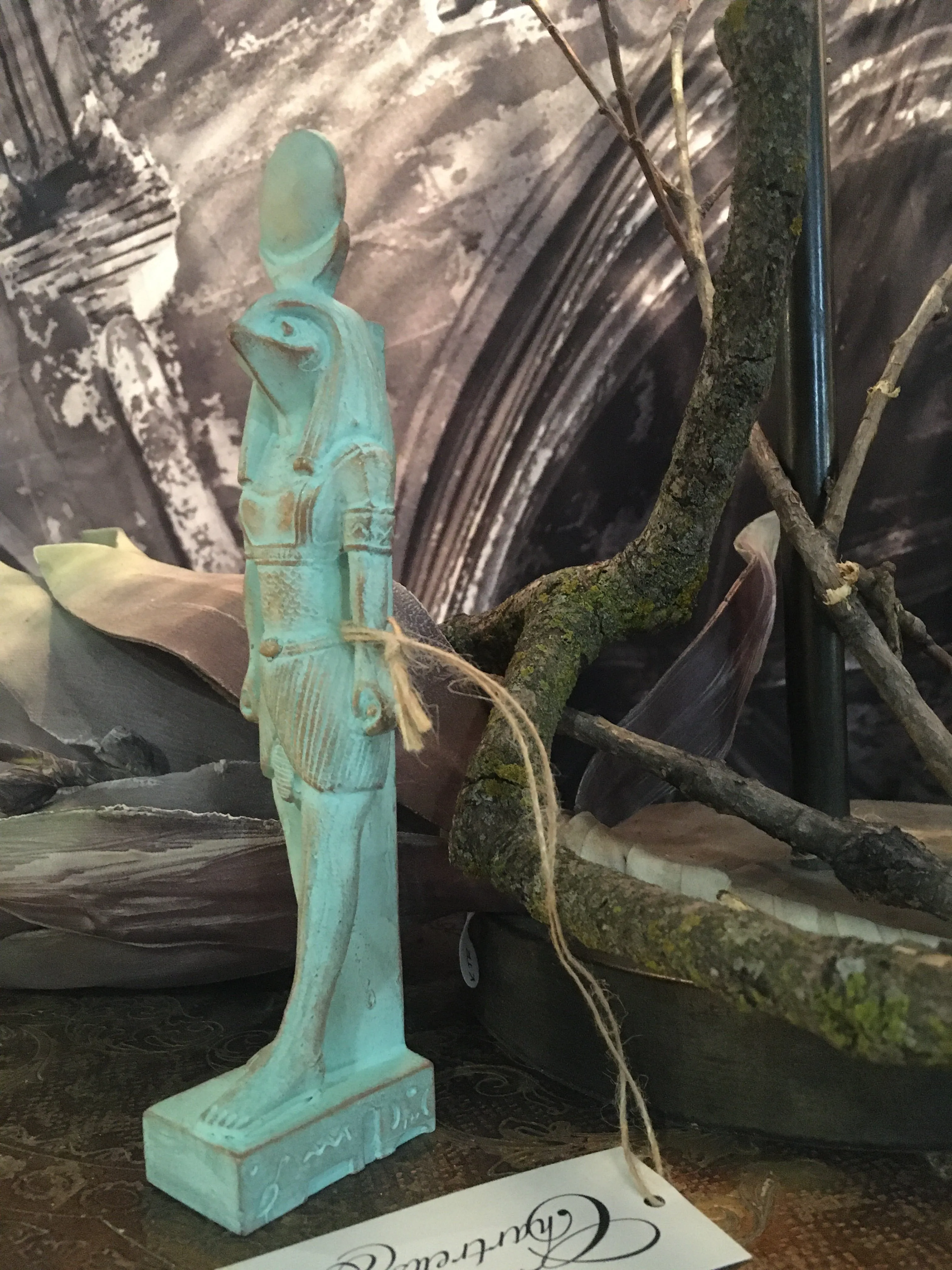 Verdigris Ra Statue