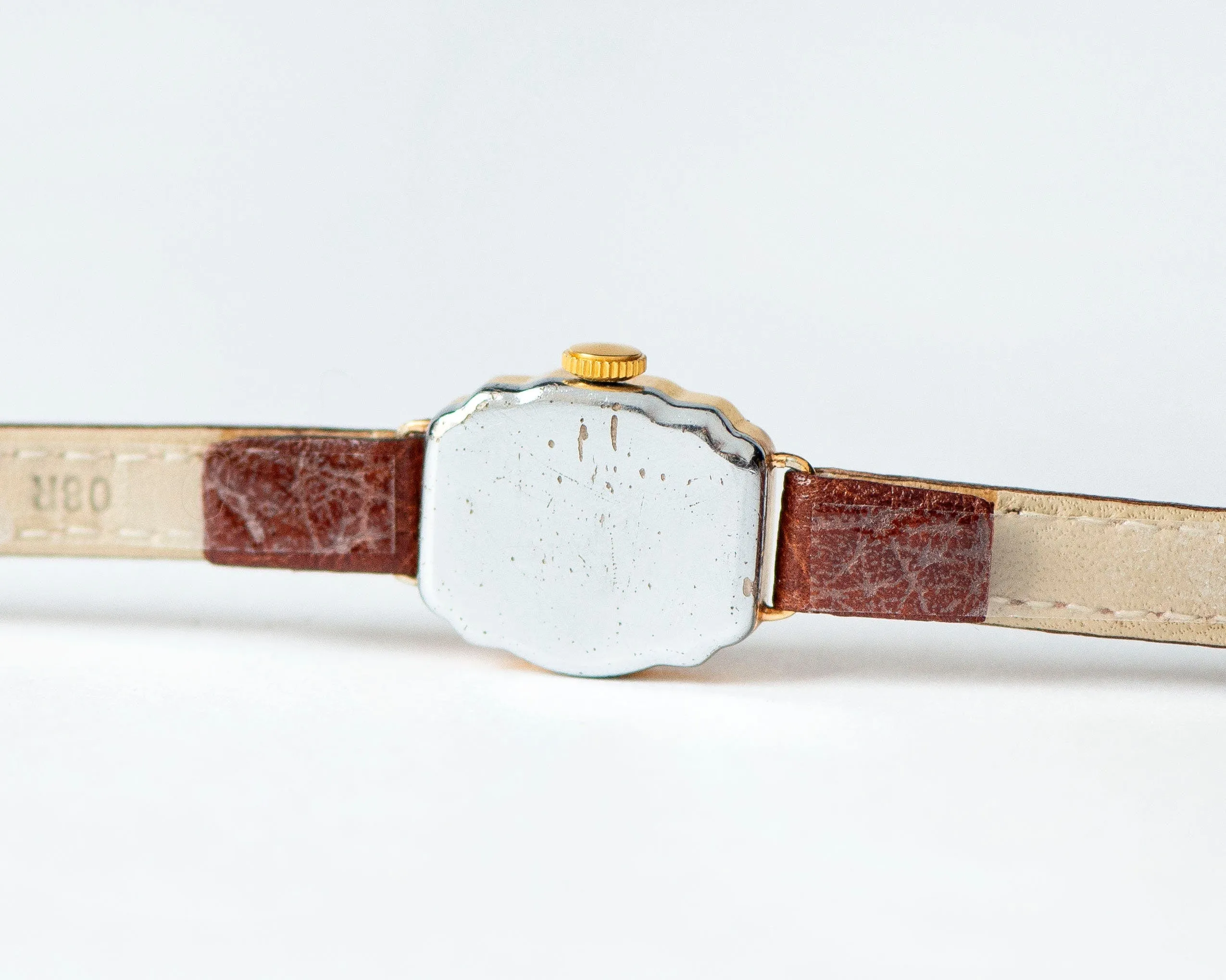 Very small women’s watch Lyre, micro watch gold plated vintage, classic lady watch musician gift, petite watch, new premium leather band