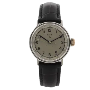 Vintage 1947 Elgin 6606 Tactical Dial Men's Mechanical Wristwatch 539 USA Steel