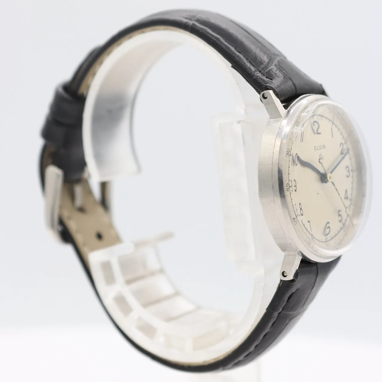 Vintage 1947 Elgin 6606 Tactical Dial Men's Mechanical Wristwatch 539 USA Steel