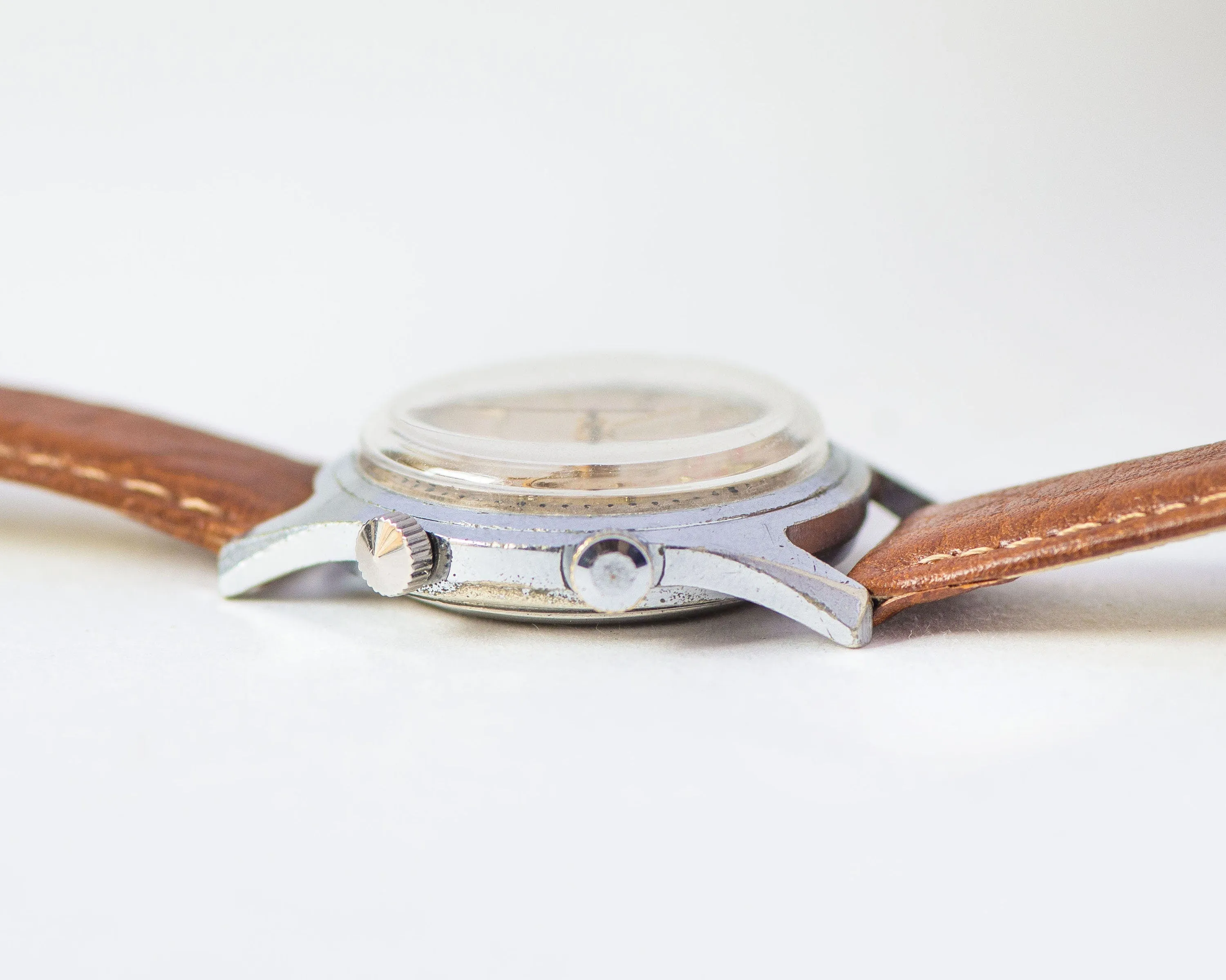 Vintage alarm watch Signal, limited edition unisex watch Soviet, men watch minimalist, boyfriend watch mechanical, new premium leather strap