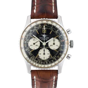 Vintage Breitling Navitimer PATINA 41mm Stainless Mechanical Black Watch ref 806