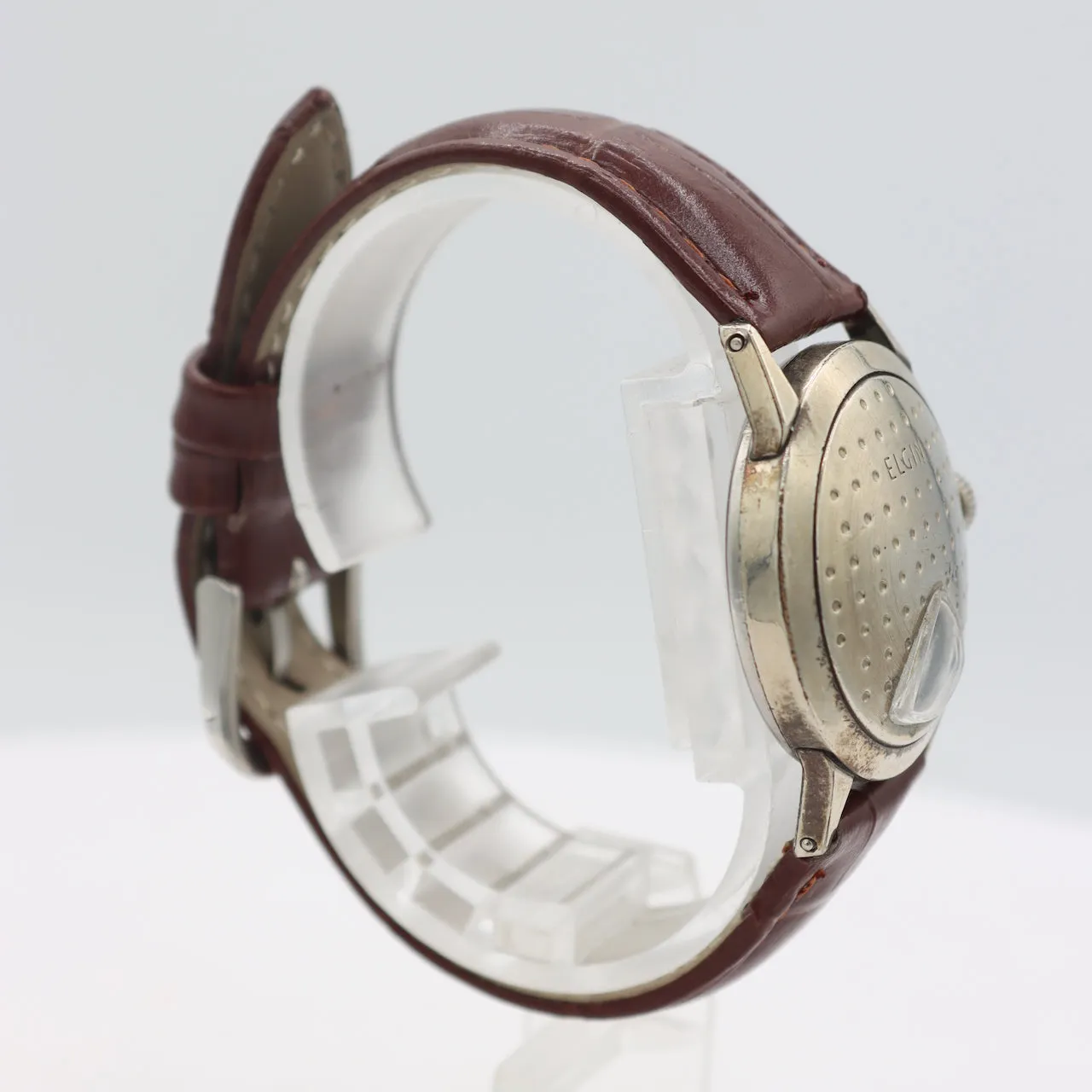 Vintage Elgin 9587 Golf Ball Men's Jump HourWristwatch 717 White RGPRare