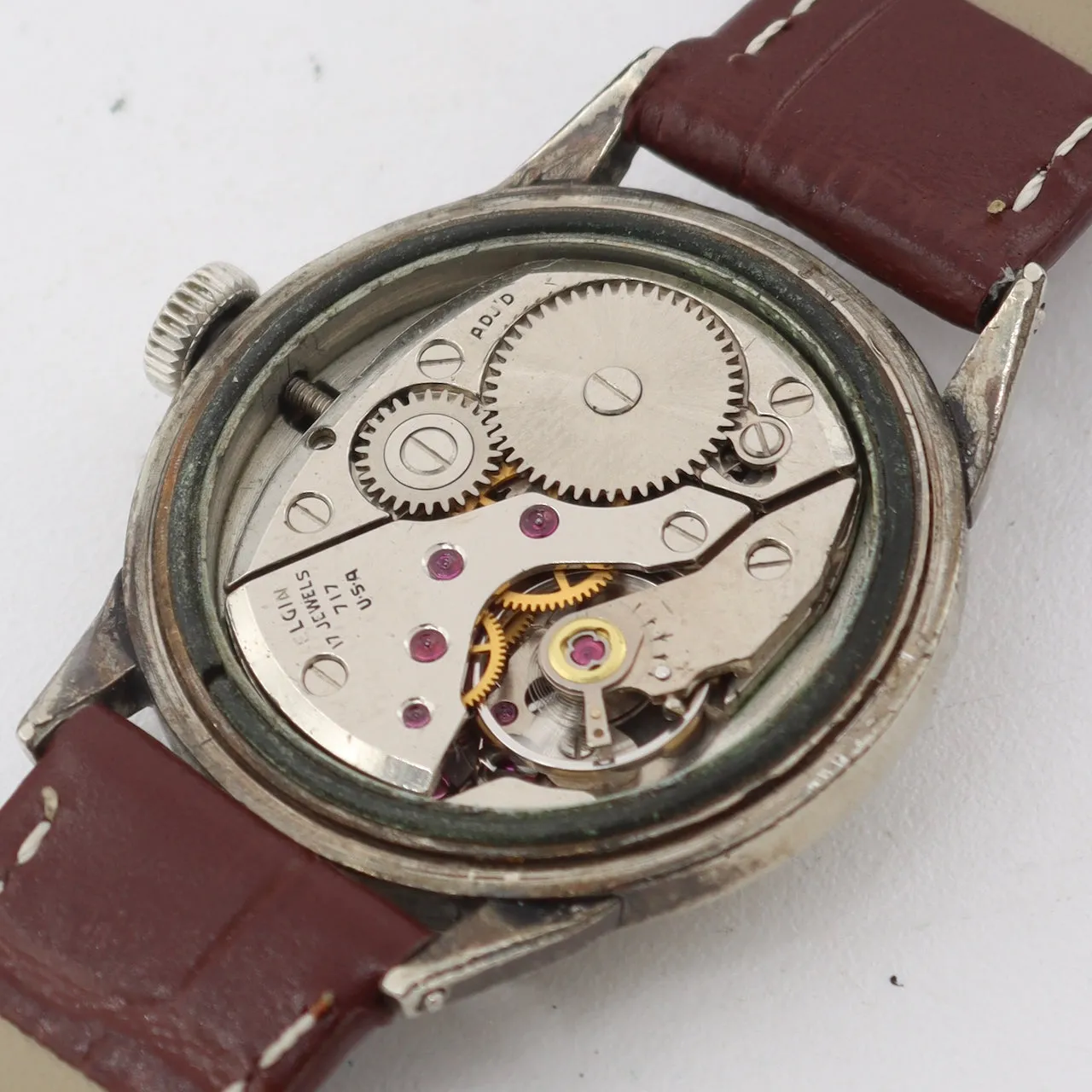 Vintage Elgin 9587 Golf Ball Men's Jump HourWristwatch 717 White RGPRare