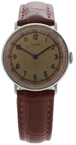 Vintage Elgin Tactical Dial Men's Mechanical Wristwatch 532 USA Stainless Steel