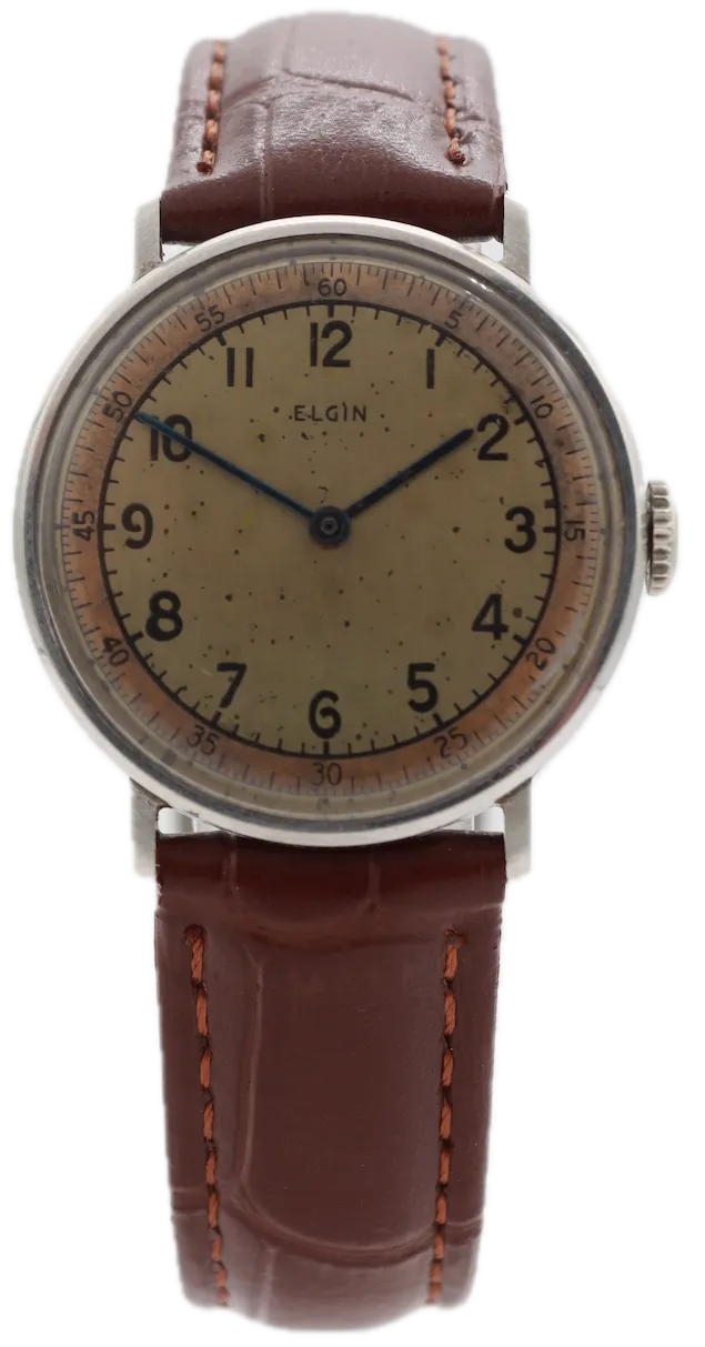 Vintage Elgin Tactical Dial Men's Mechanical Wristwatch 532 USA Stainless Steel