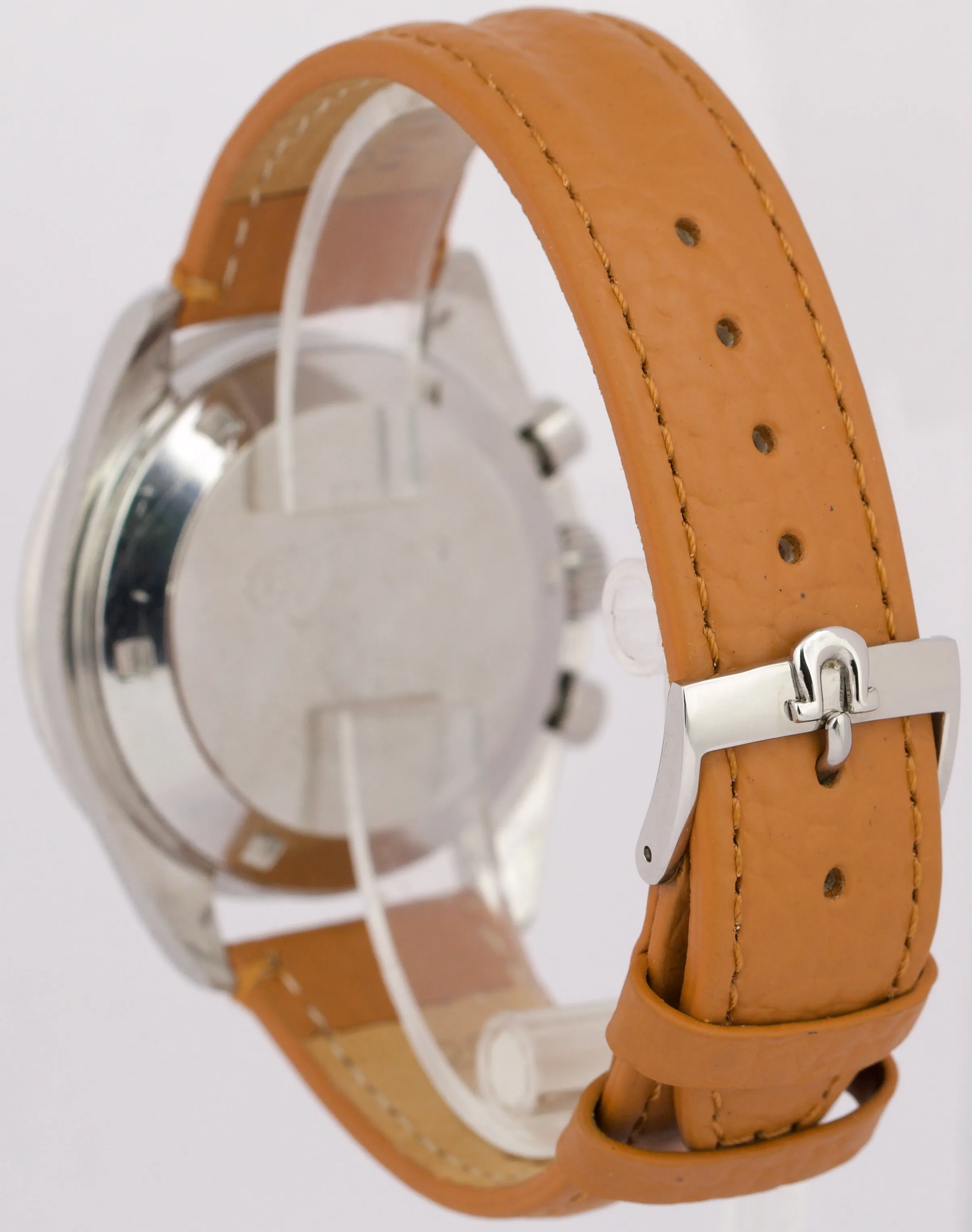 VINTAGE Omega Speedmaster ORANGE HAND Manual Black Leather 42mm Steel 145.012-67