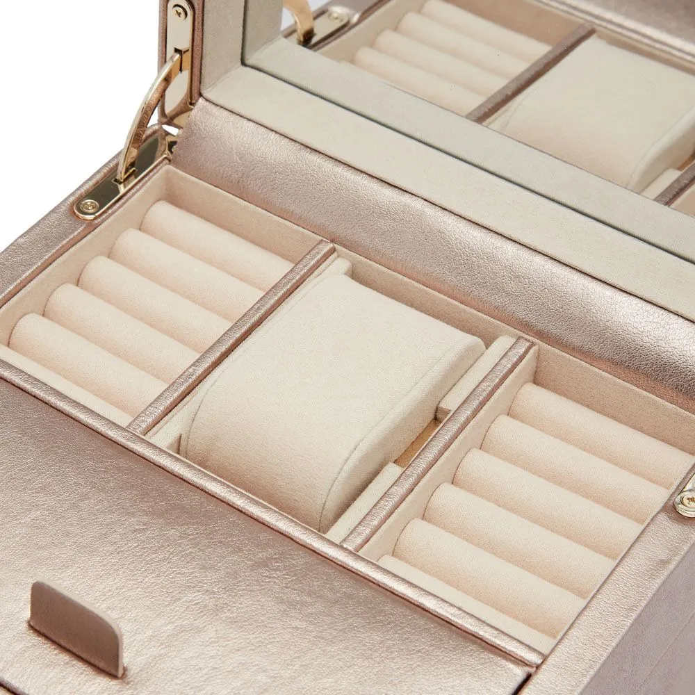 WOLF Palermo Single Watch Winder With Jewelry Storage - Rose Gold