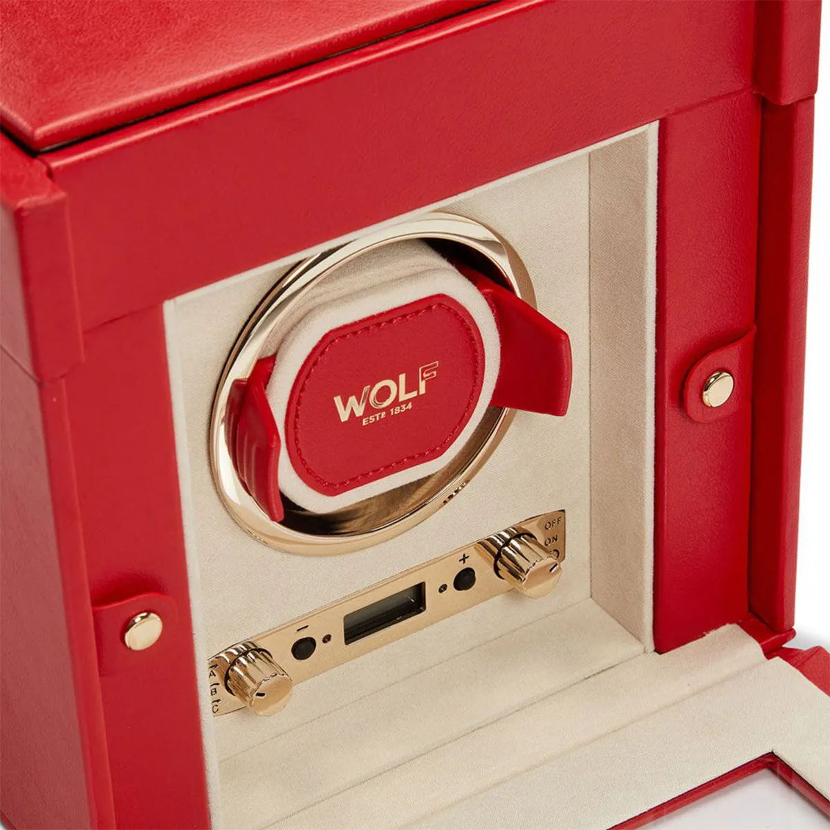 Wolf Palermo Single Watch Winder with Jewelry Storage
