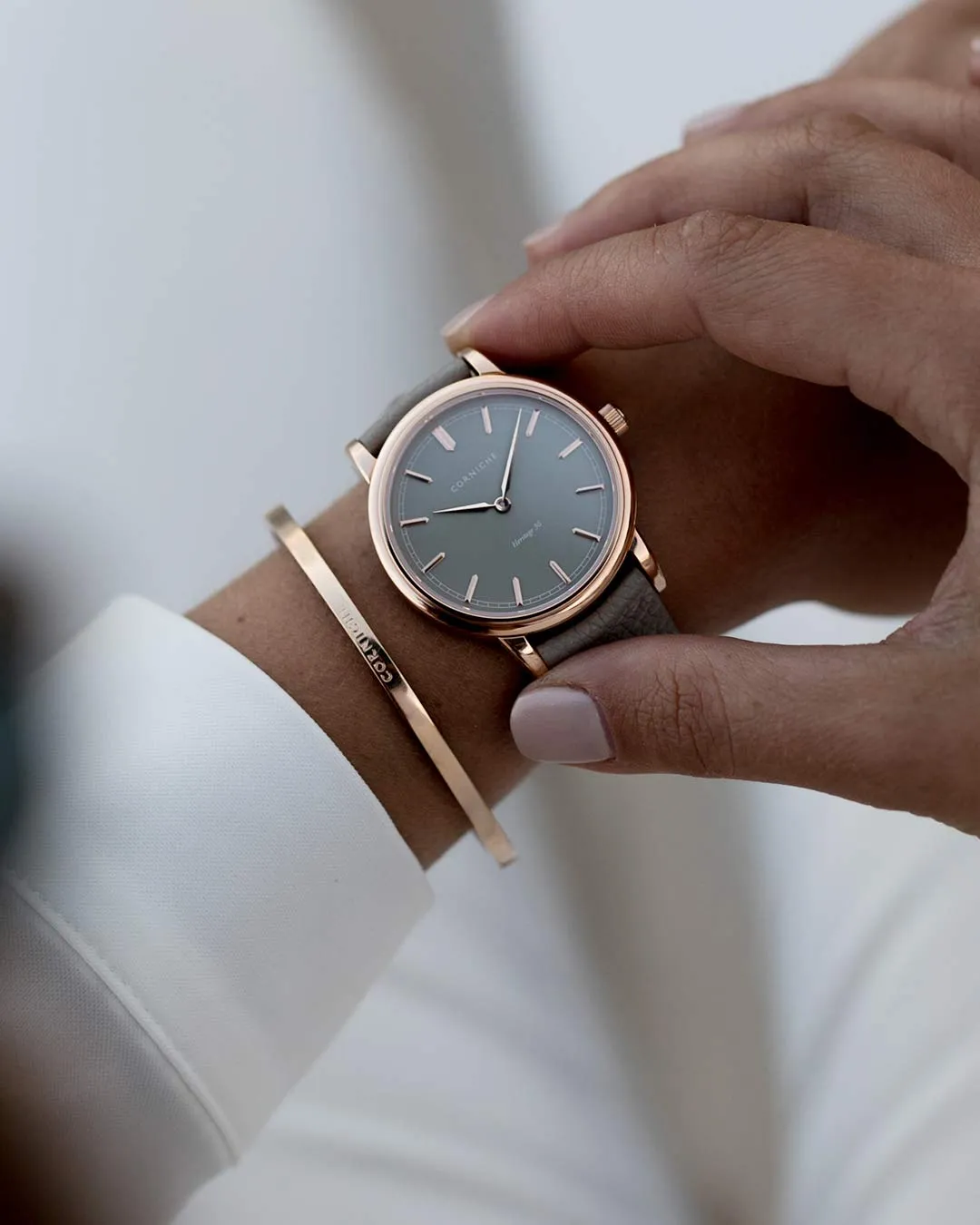 Womens Heritage 36 Rose Gold with Taupe Dial