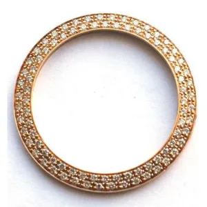 Yellow Gold 14K Custom Mined Diamond Bezel To Fit Rolex Datejust Or President Watch 3.75Ct