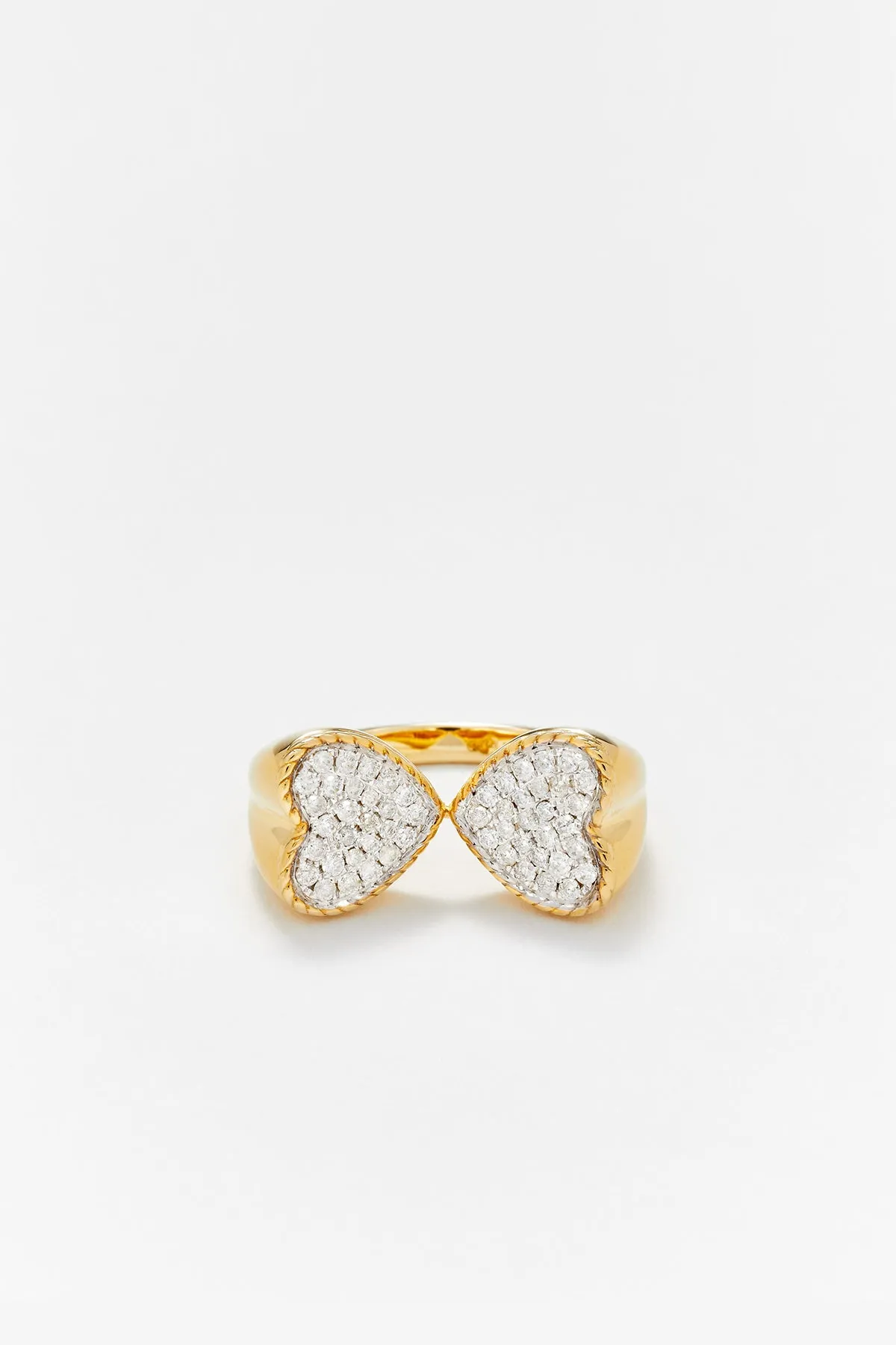 YVONNE LÉON | DIAMOND DOUBLE HEART RING