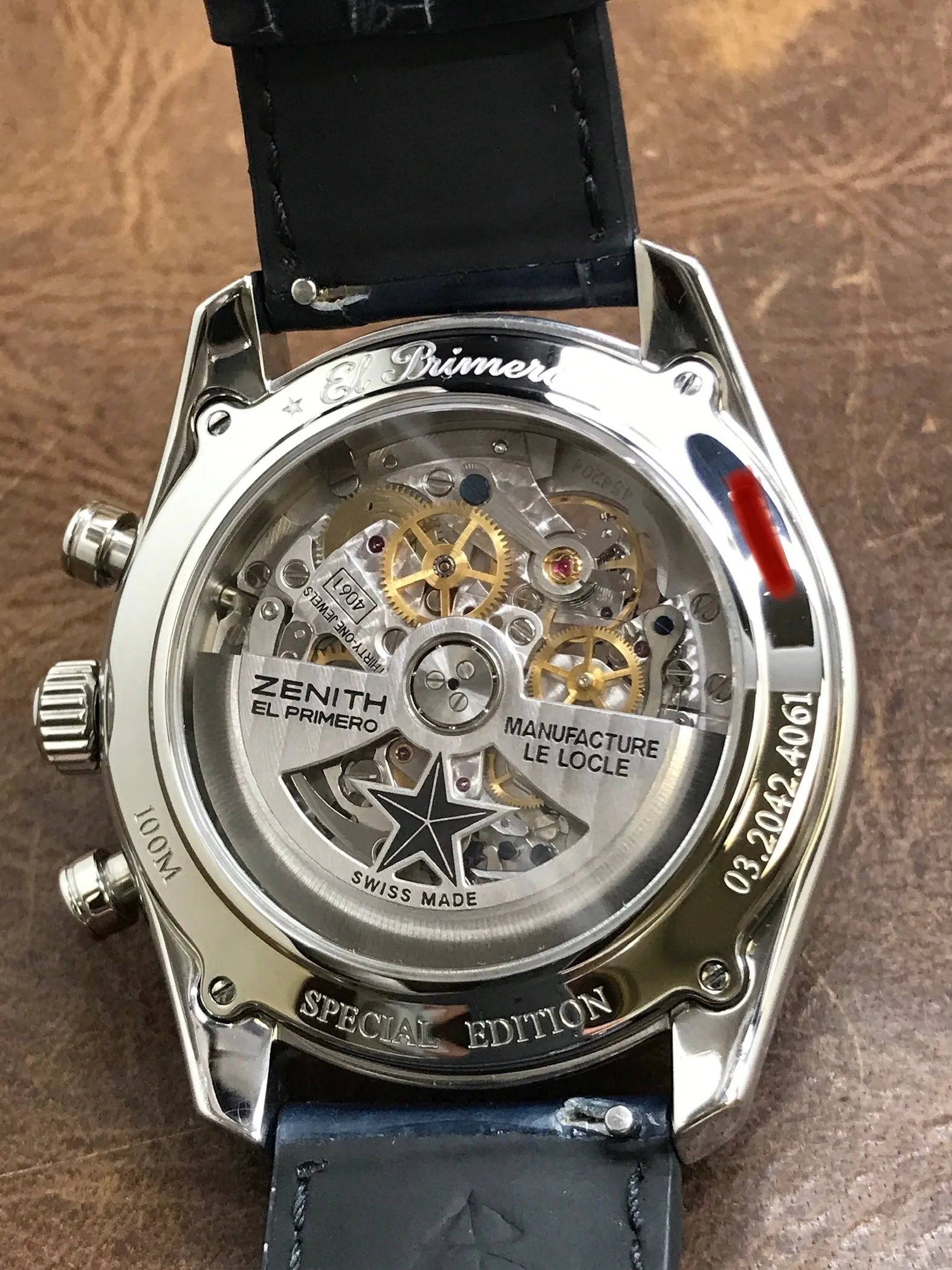 Zenith El Primero Special Edition 03.2042.4061 Black Open Heart Dial Automatic Men's Watch